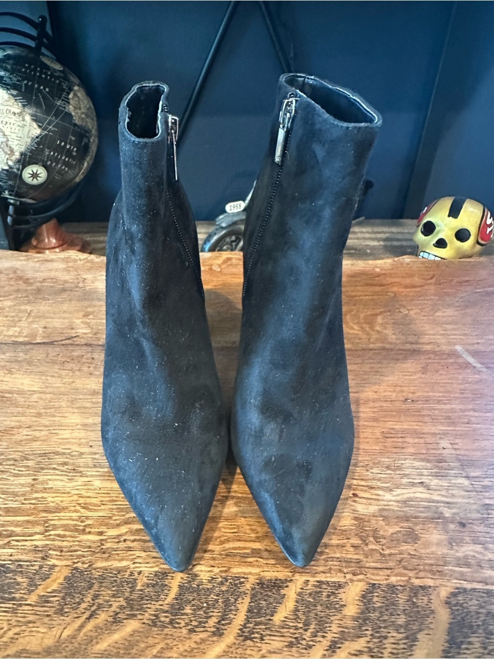 Marc Fisher Black Suede Pointed Toe Ankle Booties